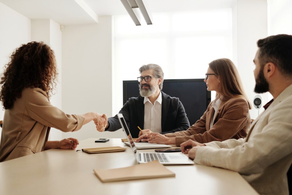 Handshaking After Meeting